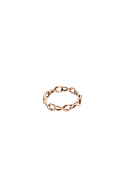 18-karat rose gold-plated sterling silver infinity narrow band ring