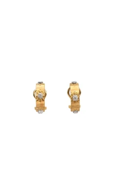 18-karat yellow gold Macri Classica hoops with brilliant-cut 0.30 CTTW F-G VVS-VS grade diamonds