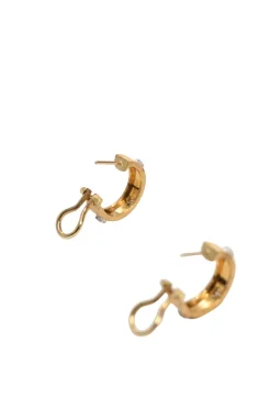 18-karat yellow gold Macri Classica hoops with brilliant-cut 0.30 CTTW F-G VVS-VS grade diamonds