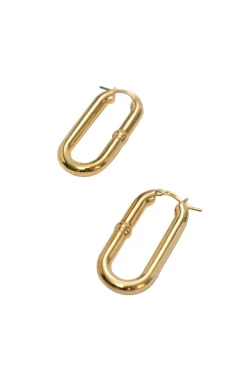 18-karat yellow gold plated sterling silver chain hoop earrings