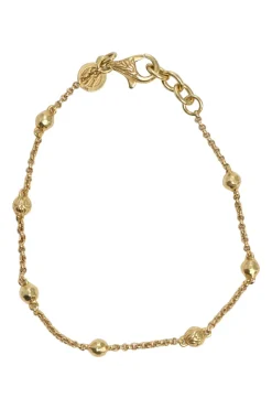 18-karat yellow gold plated sterling silver hammered Sautoir station necklace