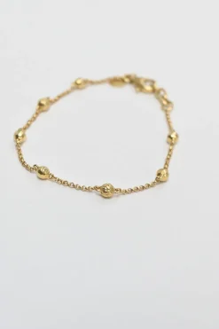 18-karat yellow gold plated sterling silver hammered Sautoir station necklace