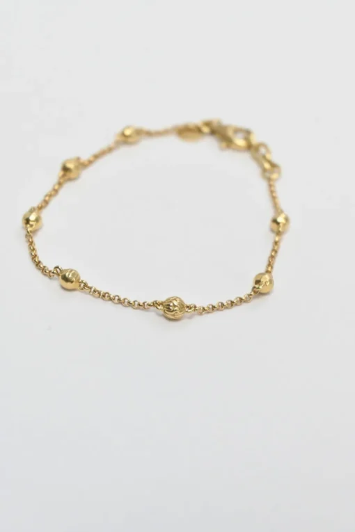 18-karat yellow gold plated sterling silver hammered Sautoir station necklace