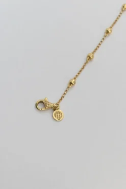 18-karat yellow gold plated sterling silver hammered Sautoir station necklace