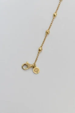 18-karat yellow gold plated sterling silver hammered Sautoir station necklace
