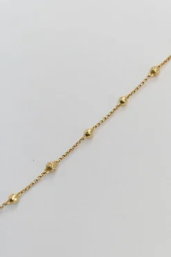 18-karat yellow gold plated sterling silver hammered Sautoir station necklace