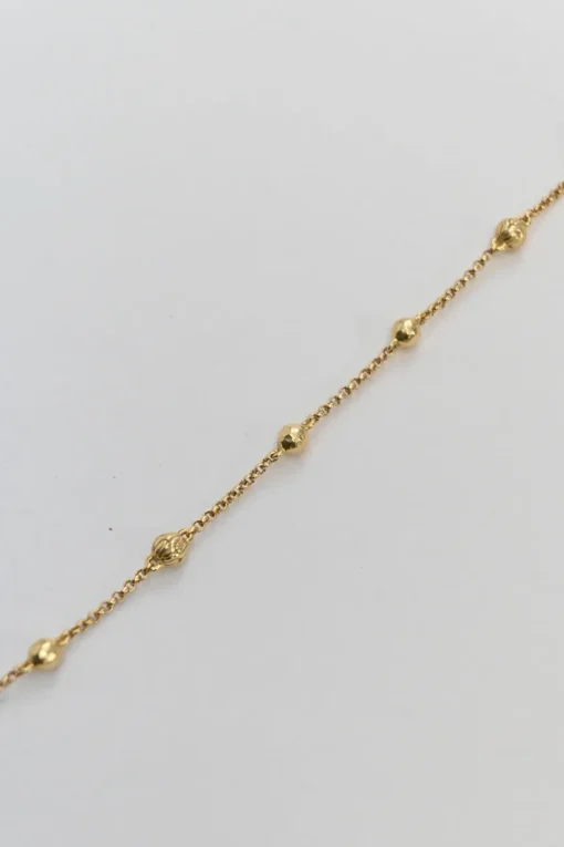 18-karat yellow gold plated sterling silver hammered Sautoir station necklace