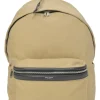 Khaki and black canvas and leather City backpack