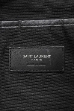 Khaki and black canvas and leather City backpack