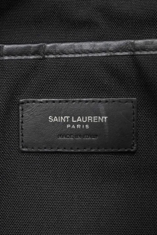 Khaki and black canvas and leather City backpack