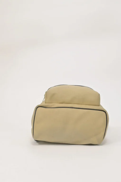 Khaki and black canvas and leather City backpack