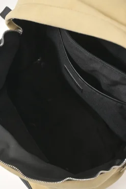 Khaki and black canvas and leather City backpack
