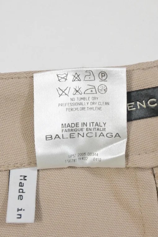 Khaki cotton gabardine low-rise bermudas with turn-up cuffs