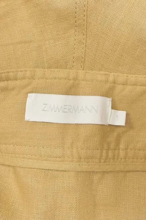 Khaki linen pull-on high-rise belted cargo wide-leg shorts