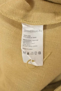 Khaki linen pull-on high-rise belted cargo wide-leg shorts