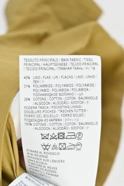 Khaki linen-blend pull-on high-rise sailor shorts with extended tab fastening
