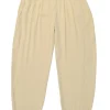 Khaki woven bubble trousers with waist adjusters