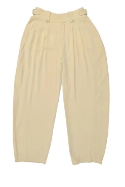 Khaki woven bubble trousers with waist adjusters