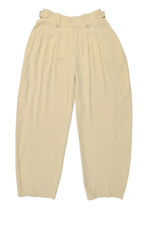 Khaki woven bubble trousers with waist adjusters