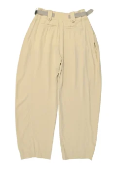 Khaki woven bubble trousers with waist adjusters