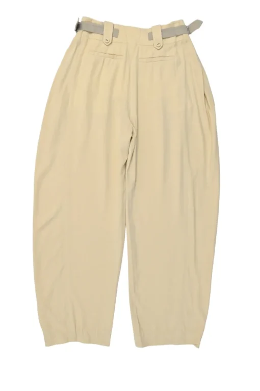 Khaki woven bubble trousers with waist adjusters