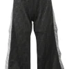 Kids brown cotton-blend Zucca piqué knit wide-leg track pants with elasticated waistband