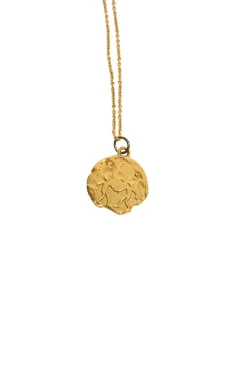 24kt gold-plated bronze Virgo coin necklace