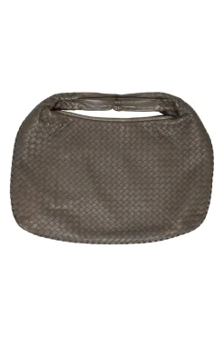 Large Brown Intrecciato Leather Cabat Shoulder Bag