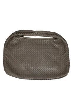 Large Brown Intrecciato Leather Cabat Shoulder Bag