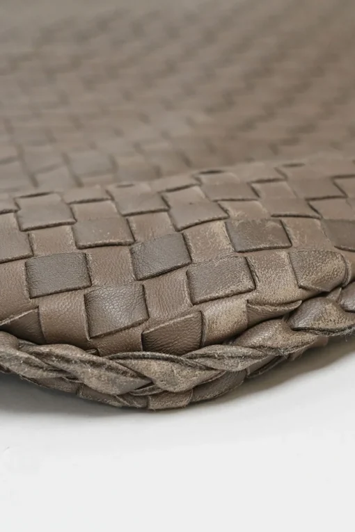 Large Brown Intrecciato Leather Cabat Shoulder Bag