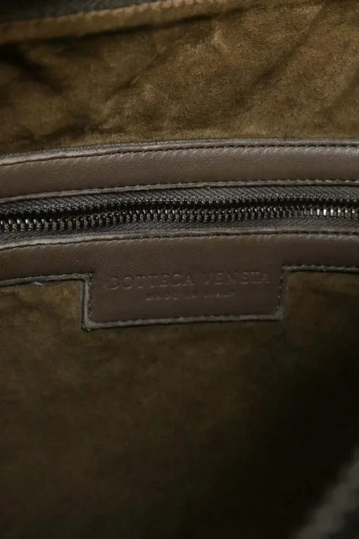 Large Brown Intrecciato Leather Cabat Shoulder Bag