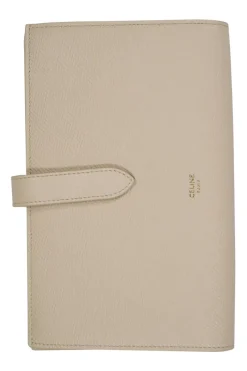 Large Powder Grained Calfskin Strap Wallet