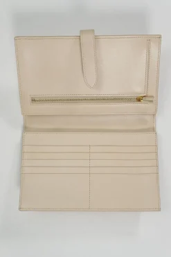 Large Powder Grained Calfskin Strap Wallet