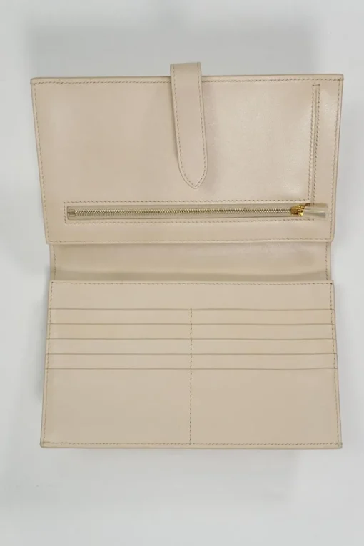 Large Powder Grained Calfskin Strap Wallet