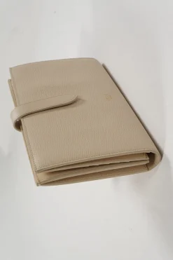 Large Powder Grained Calfskin Strap Wallet