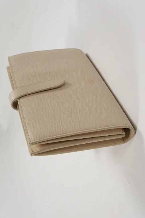 Large Powder Grained Calfskin Strap Wallet