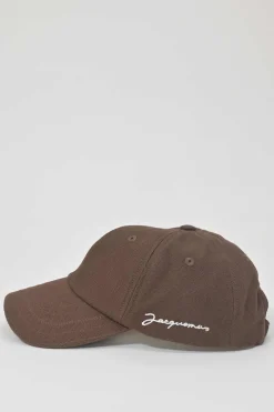 Les Classiques brown embroidered cotton canvas 'La Casquette' baseball hat featuring logo motif