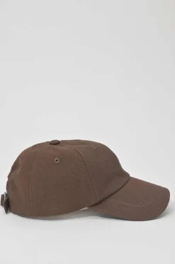 Les Classiques brown embroidered cotton canvas 'La Casquette' baseball hat featuring logo motif