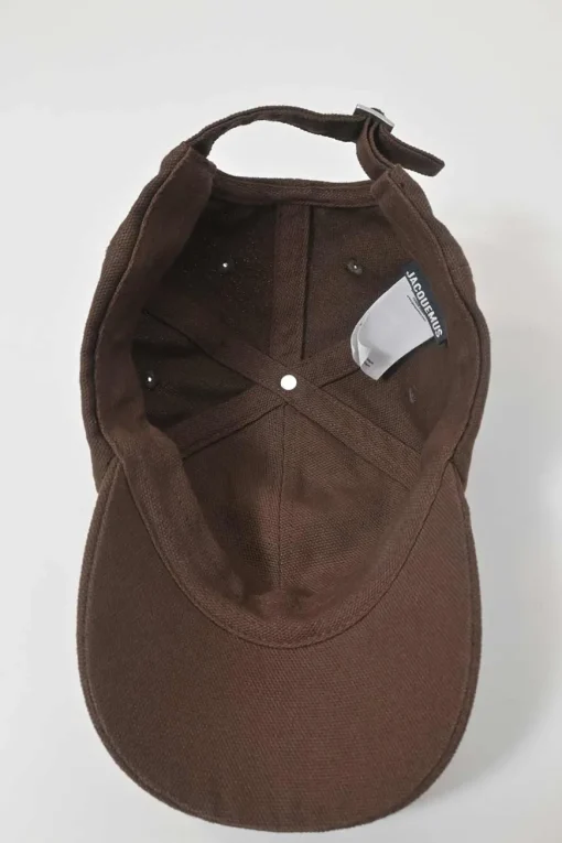 Les Classiques brown embroidered cotton canvas 'La Casquette' baseball hat featuring logo motif