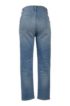 Light-wash cotton-blend denim pull-on high-rise Niliane straight-leg jeans
