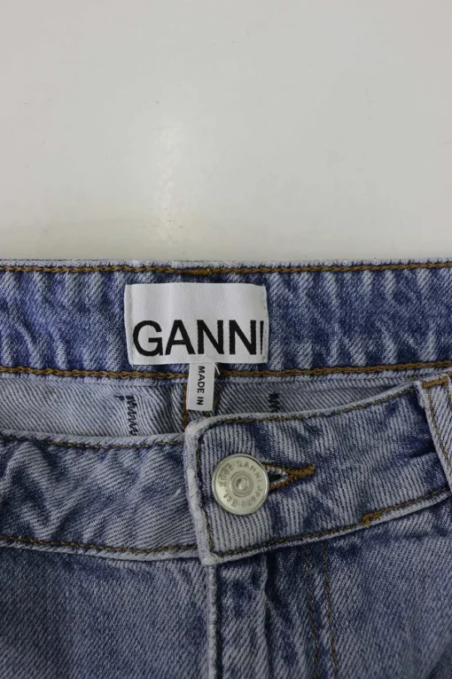 Light-wash indigo cotton denim mini skirt