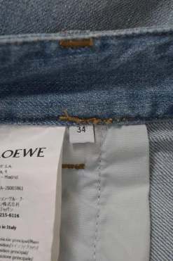 Light-wash indigo cotton denim pull-on bow leg jeans