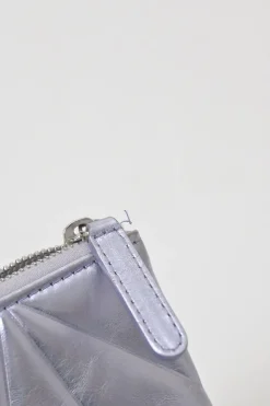 Lilac foiled lambskin leather quilted Large O Case zip pouch