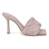 Lilac intrecciato nappa leather square-toe Lido 105 heeled slide sandals
