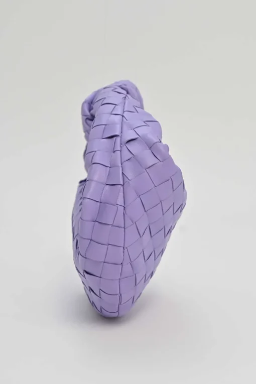 Lilac intrecciato nappa leather Jodie mini knotted shoulder bag