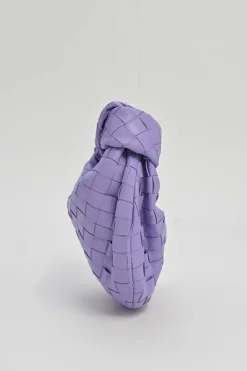 Lilac intrecciato nappa leather Jodie mini knotted shoulder bag