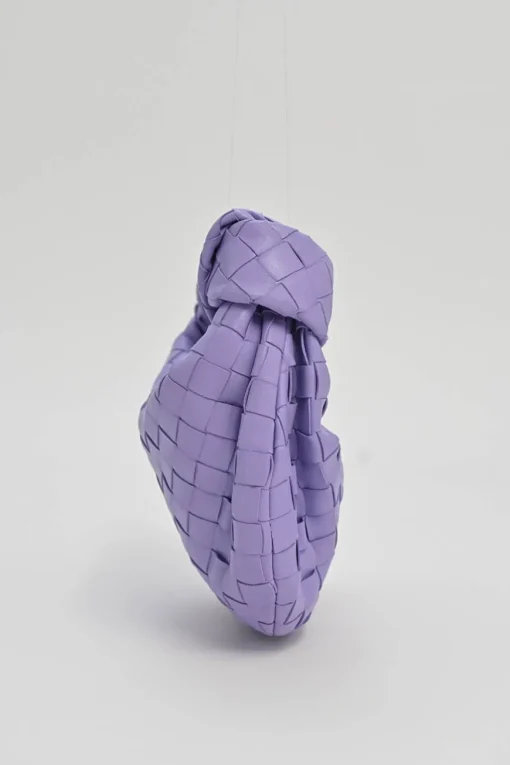 Lilac intrecciato nappa leather Jodie mini knotted shoulder bag