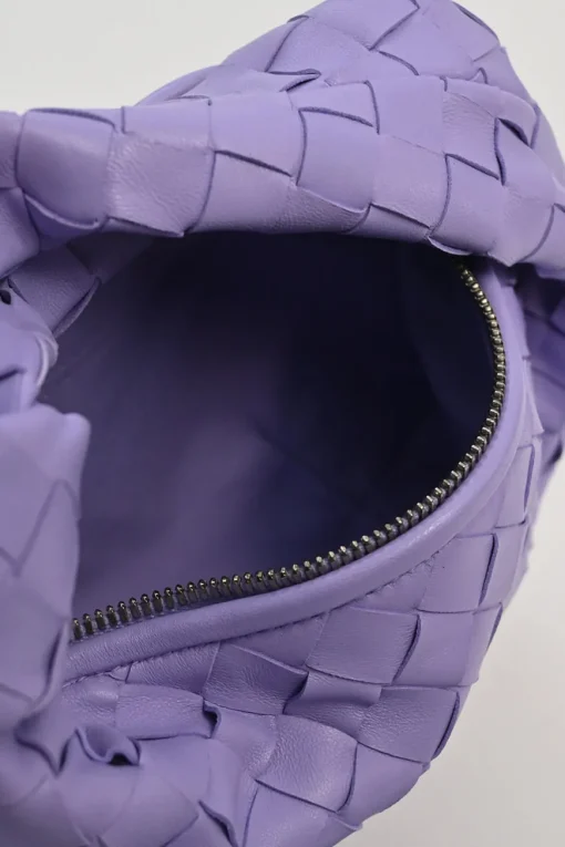 Lilac intrecciato nappa leather Jodie mini knotted shoulder bag