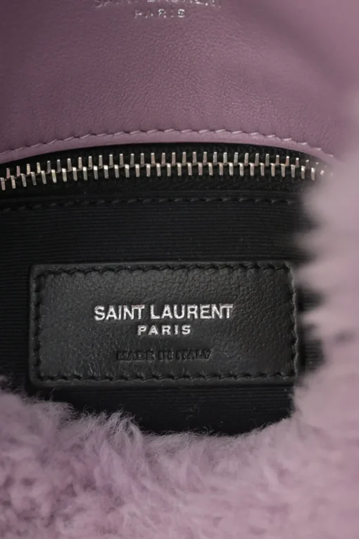 Lilac merino shearling and lambskin Loulou shoulder bag