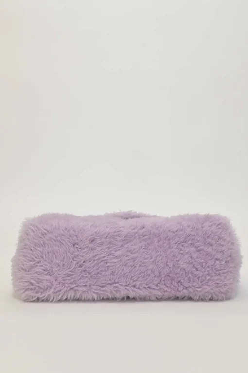 Lilac merino shearling and lambskin Loulou shoulder bag